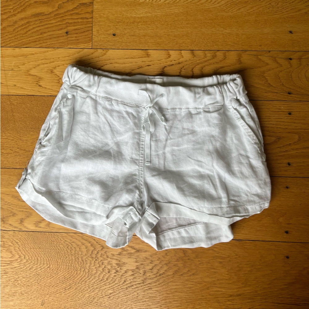 Banana Republic White Linen Cargo Shorts